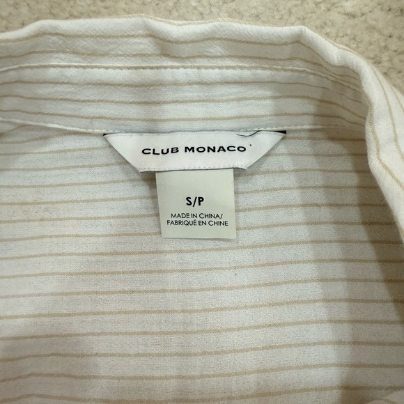 Club Monaco shirt Women button Down lightweight Pockets Cotton Size SP - Picture 5 of 9